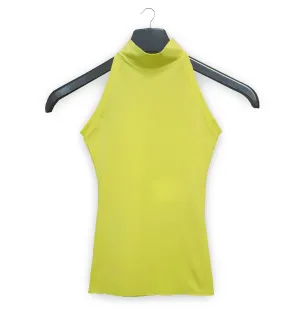 1996 Cutaway-Shoulder Funnel Neck Tank Top in Nylon Crêpe Jersey