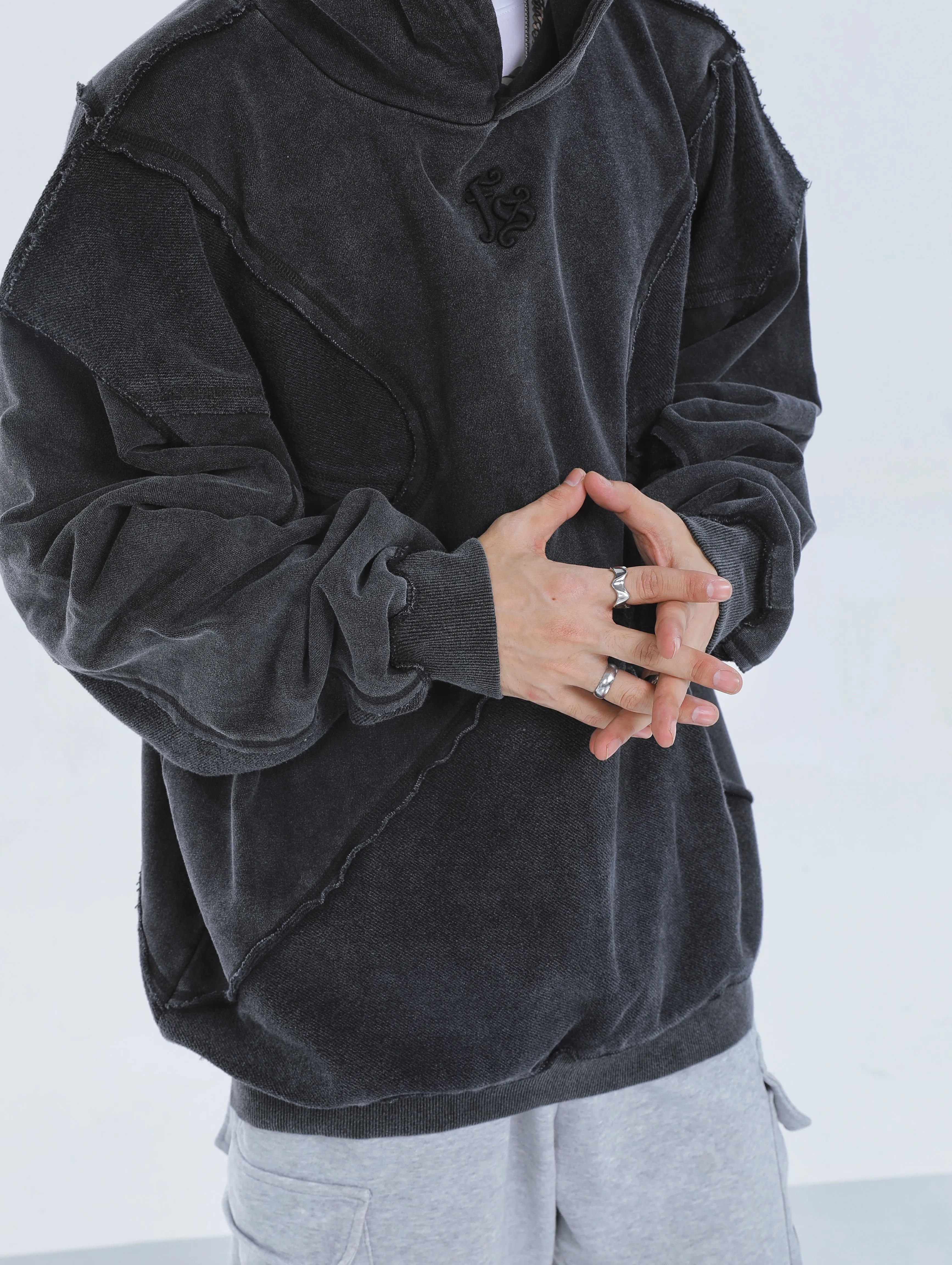 【23s September.】Solid Color High Street Hooded Sweater