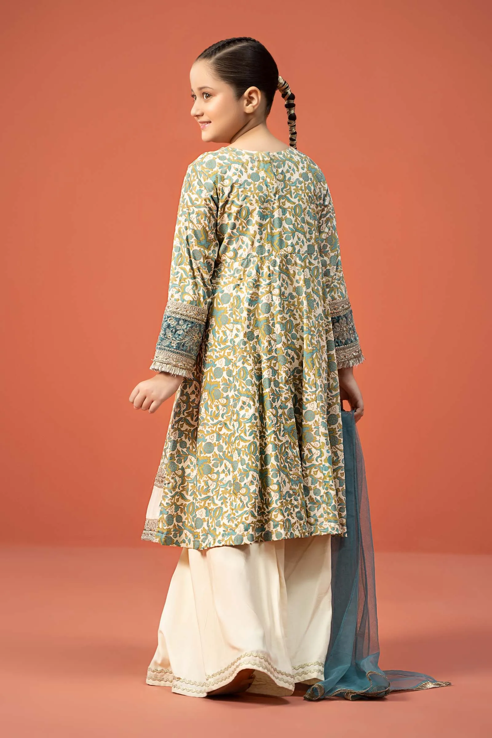 3 Piece Printed Linen Suit | MKD-W24-25