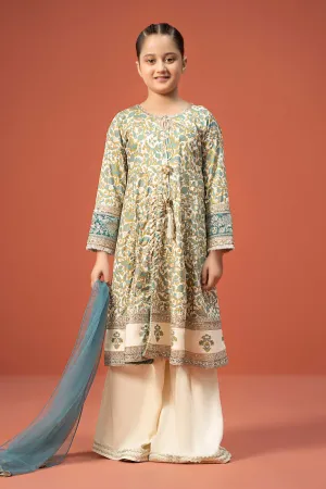 3 Piece Printed Linen Suit | MKD-W24-25