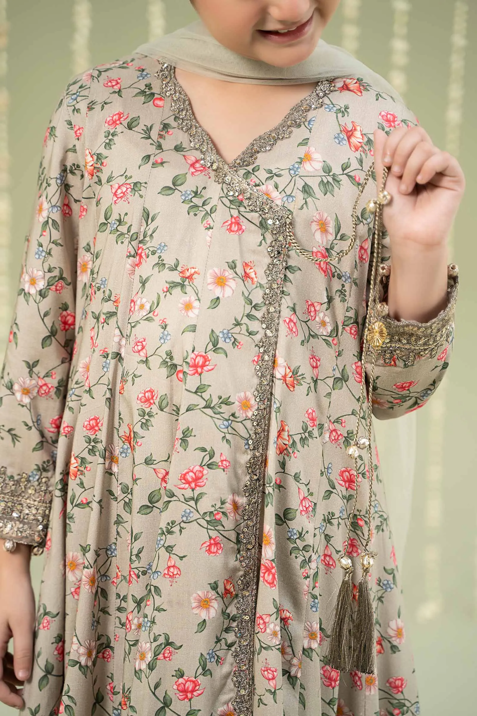 3 Piece Printed Linen Suit | MKD-W24-26