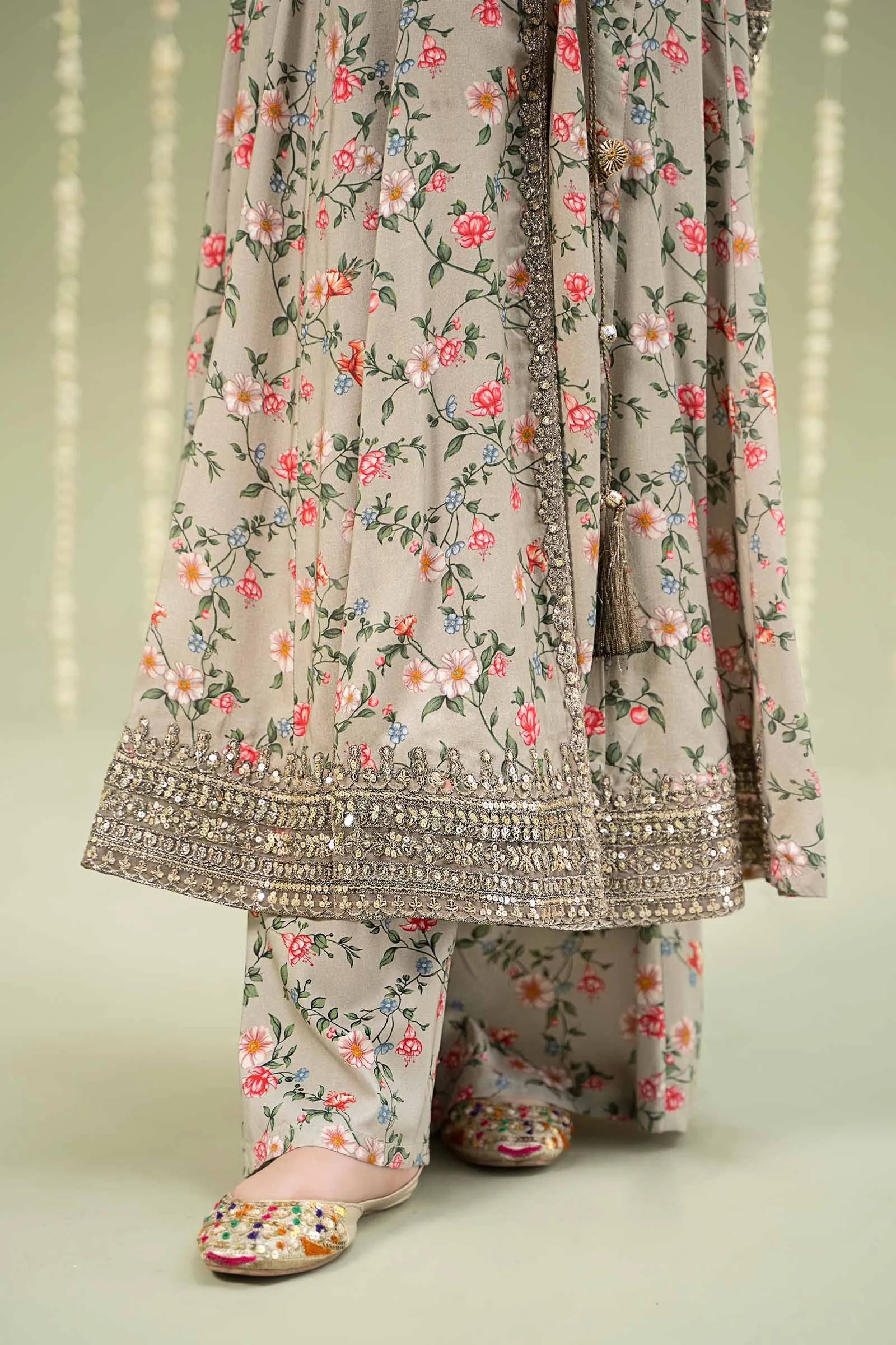 3 Piece Printed Linen Suit | MKD-W24-26