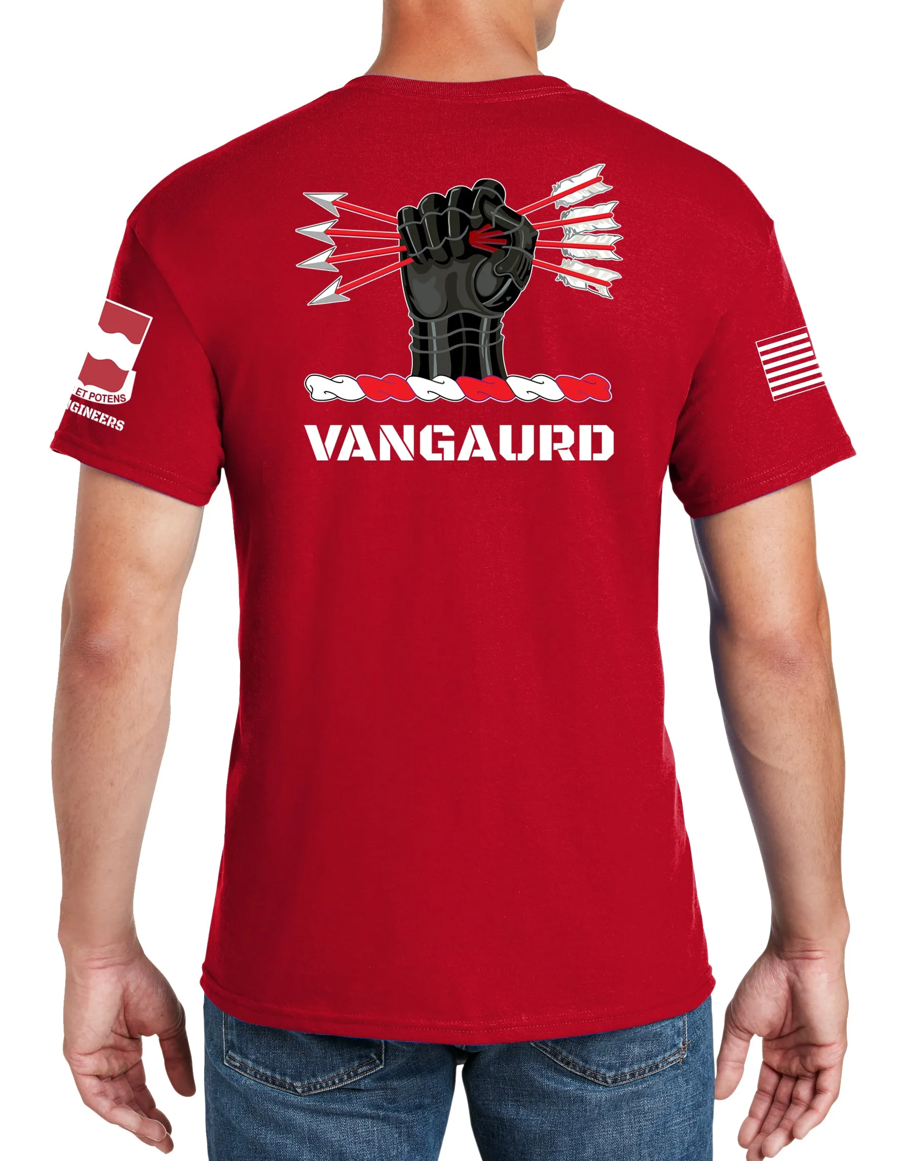 50-50 Blend Red Unisex PT Short Sleeve Shirt. Approved for PT