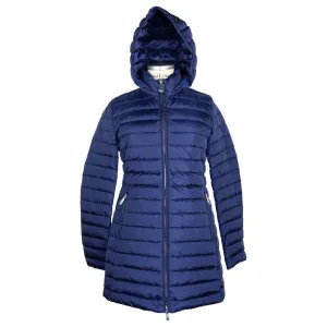 Add Elegant Blue Down Puffer Jacket with Hood