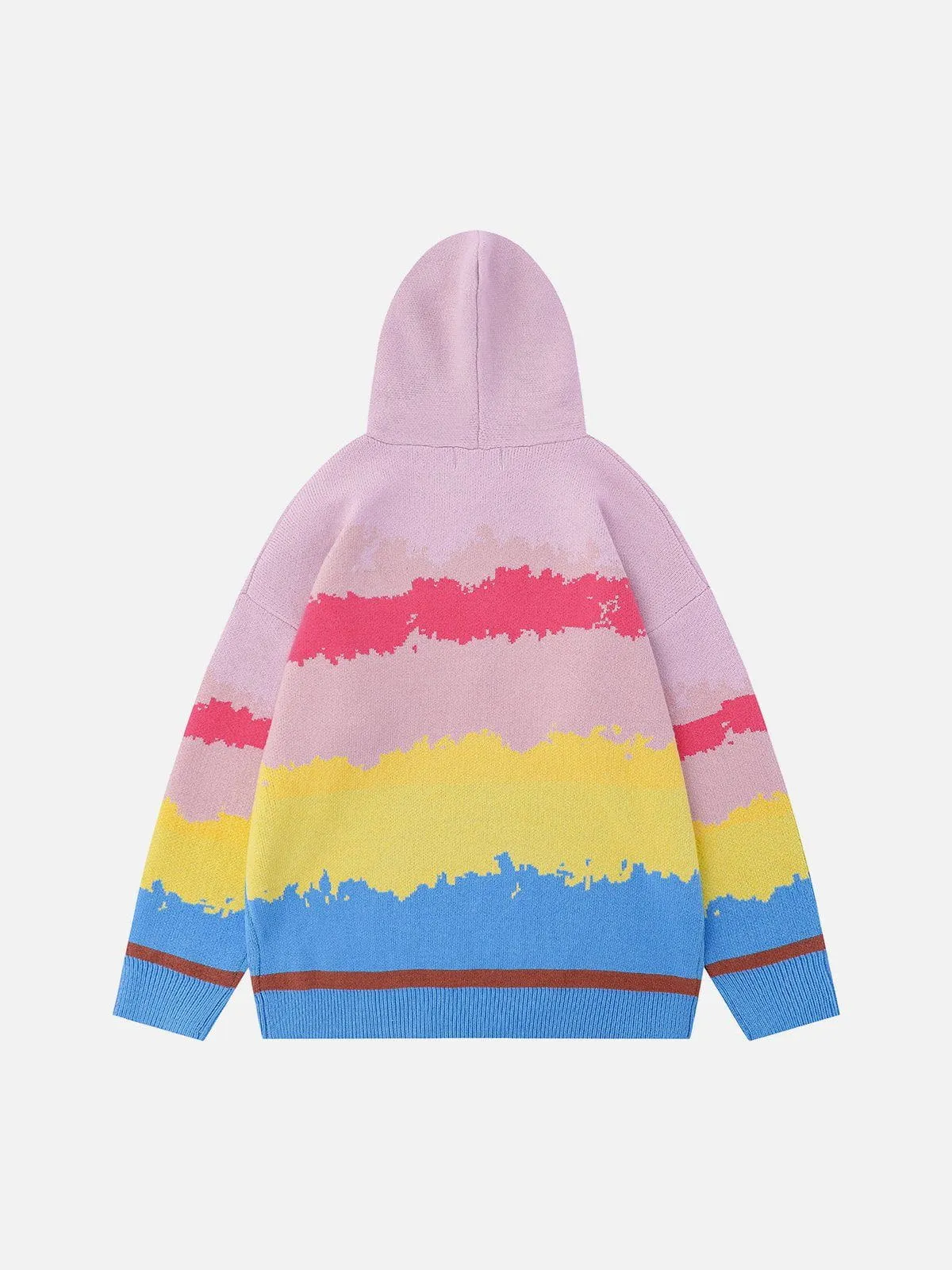 Aelfric Eden Colorful Stripe Embroidery Rainbow Hoodie