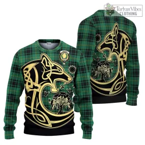 Arthur Ancient Tartan Ugly Sweater with Family Crest Celtic Wolf Style