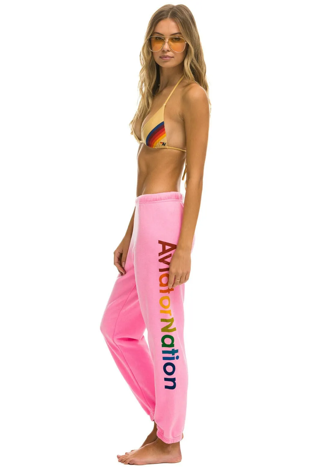 AVIATOR NATION HAMPTONS SWEATPANTS - NEON PINK