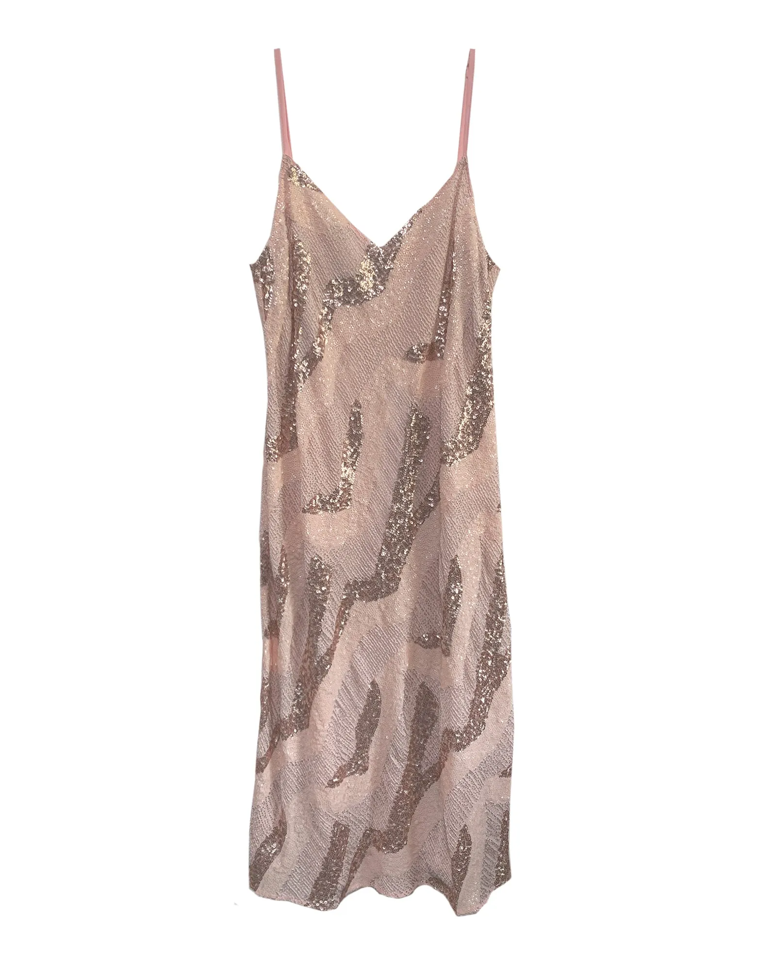 Beaded Cabaret Slip Dress - Champagne