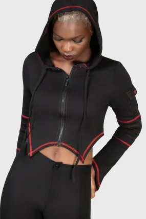 Behind The Matrix Crop Hoodie - Resurrect