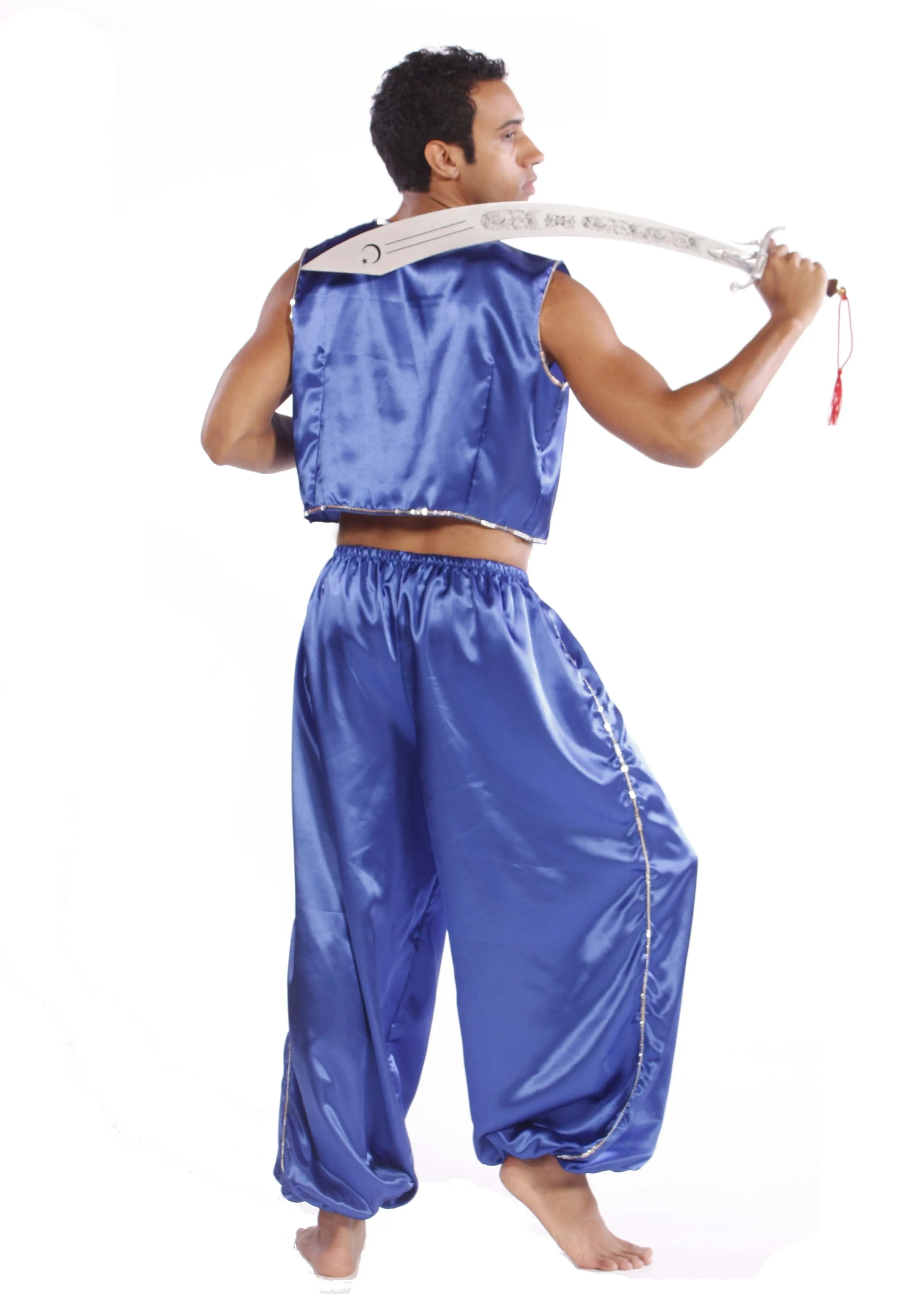 Belly Dance Men's Satin Vest & Pants Sequiens Costume Set | MYSTICAL MJNI