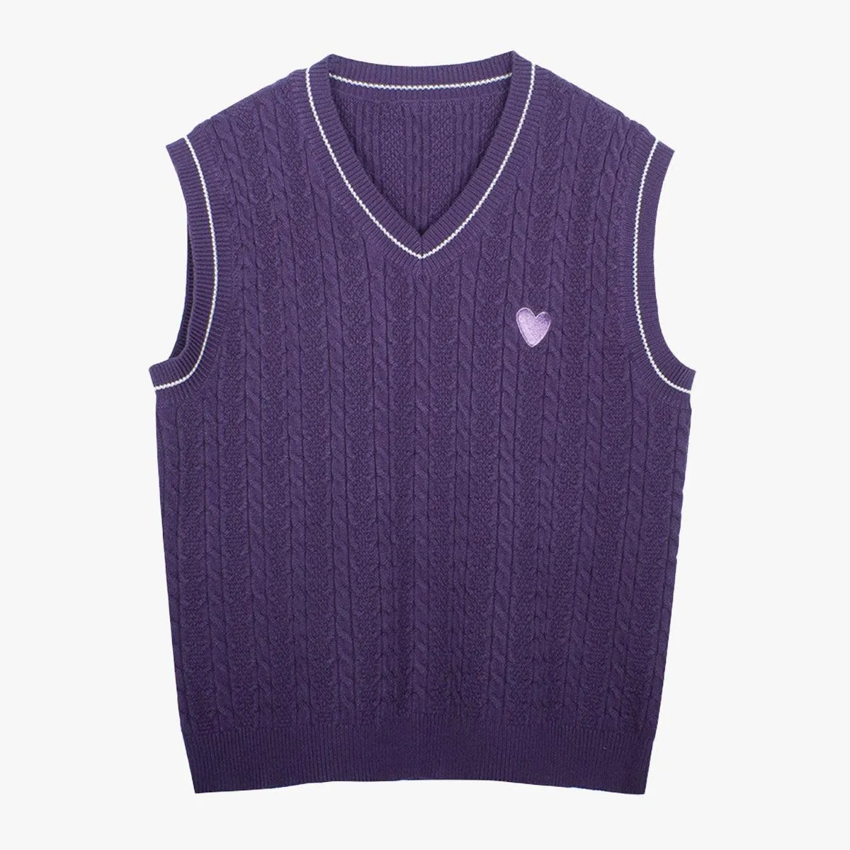 benpaolv Purple Heart Knit Aesthetic Vest