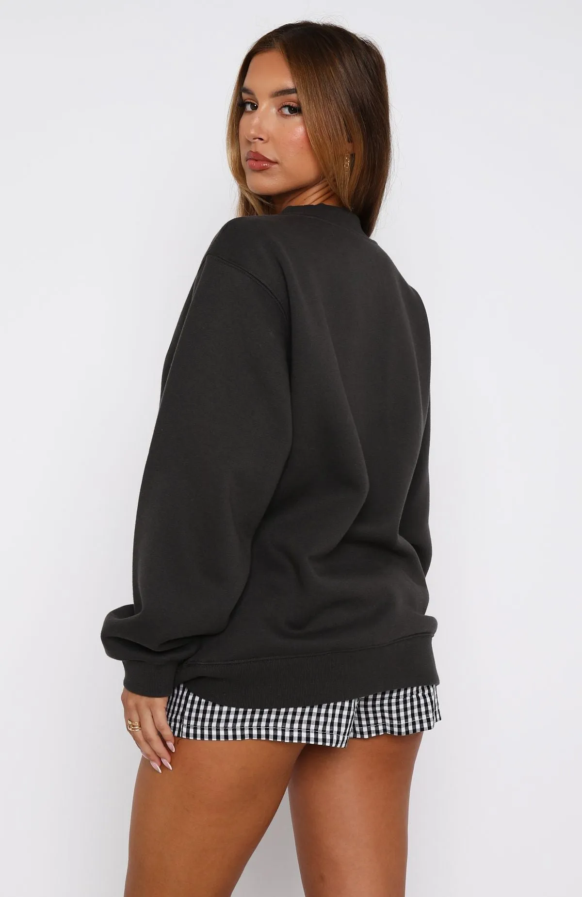 Best Of The Bunch Oversized Sweater Charcoal