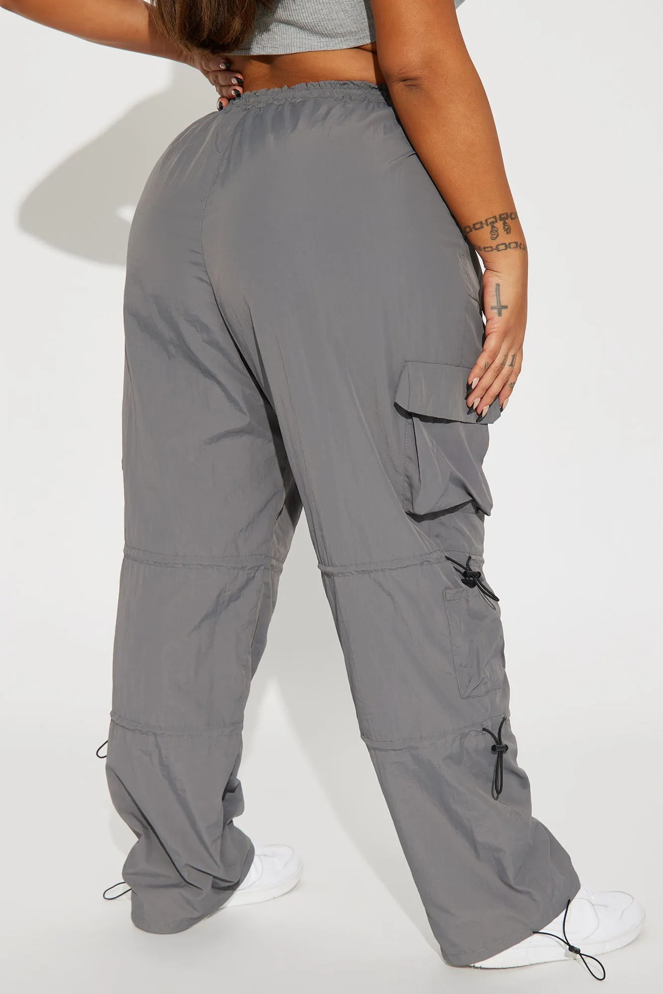 Bet On It Cargo Parachute Pant - Grey