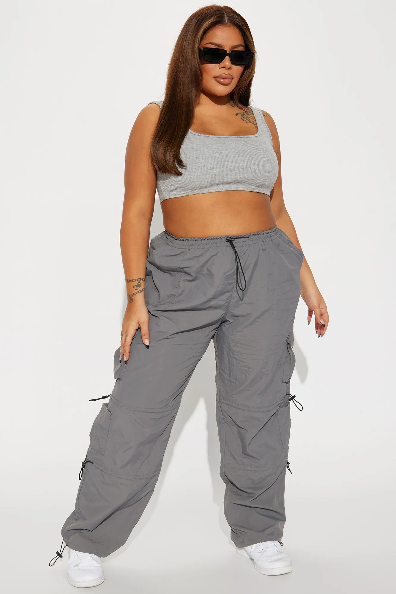 Bet On It Cargo Parachute Pant - Grey