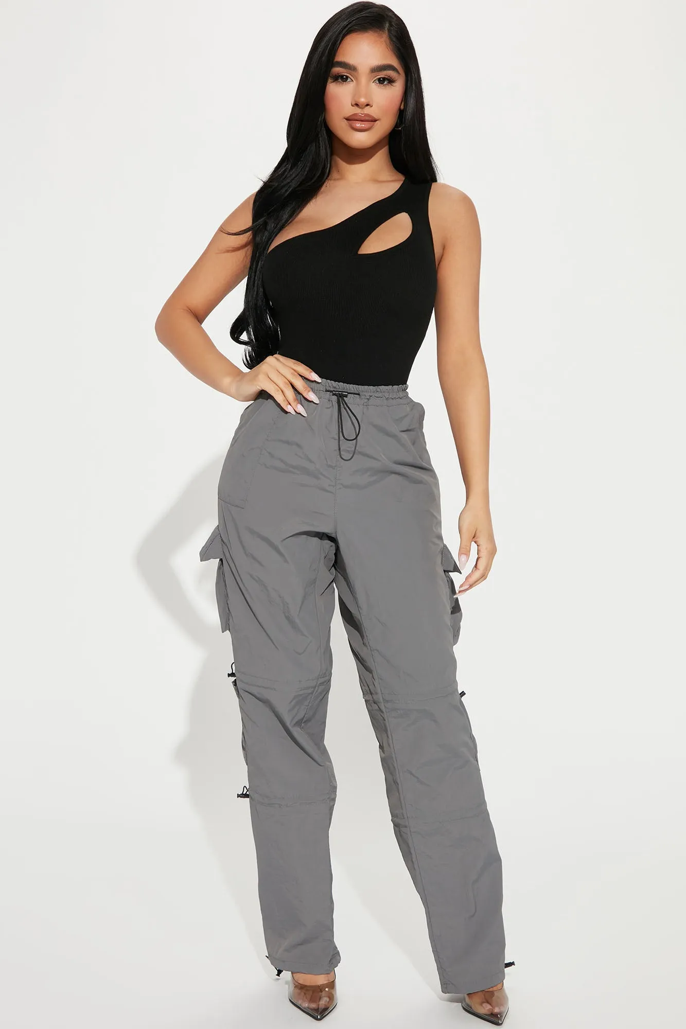 Bet On It Cargo Parachute Pant - Grey