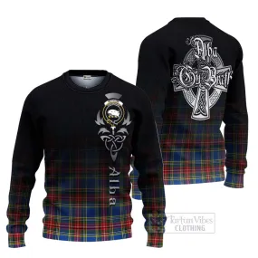 Bethune Tartan Ugly Sweater Featuring Alba Gu Brath Family Crest Celtic Inspired