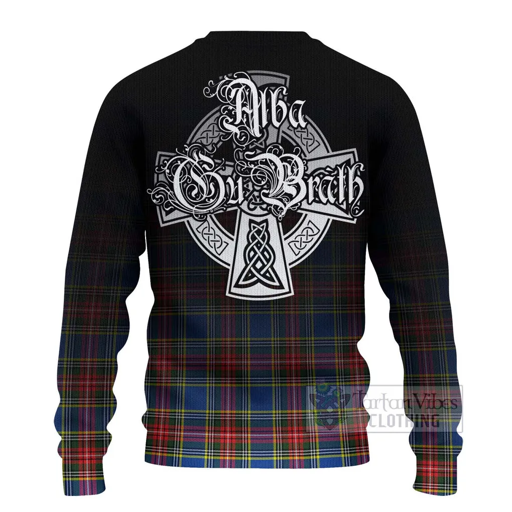 Bethune Tartan Ugly Sweater Featuring Alba Gu Brath Family Crest Celtic Inspired