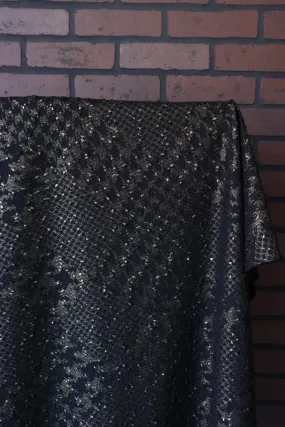 Black & Gold Houndstooth Metallic Special Occasion Sweater Knit