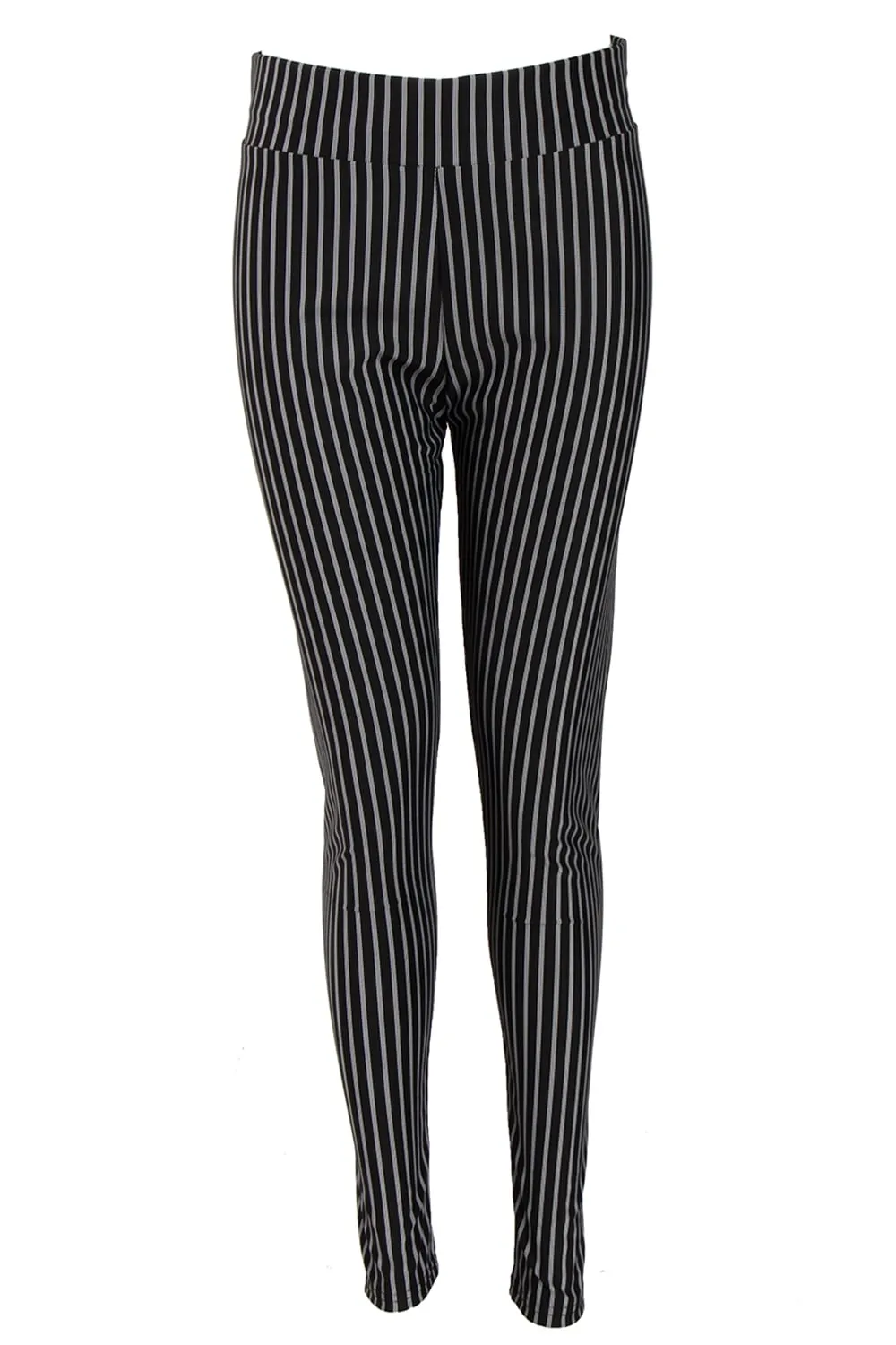 Black and White Stripe High Waisted Legging