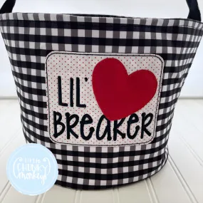 Black Gingham Valentine Bucket Tote