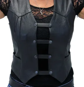 Black Leather Vest Extenders (Set of 4) #VC20250K