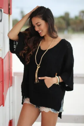 Black Sweater with Pocket