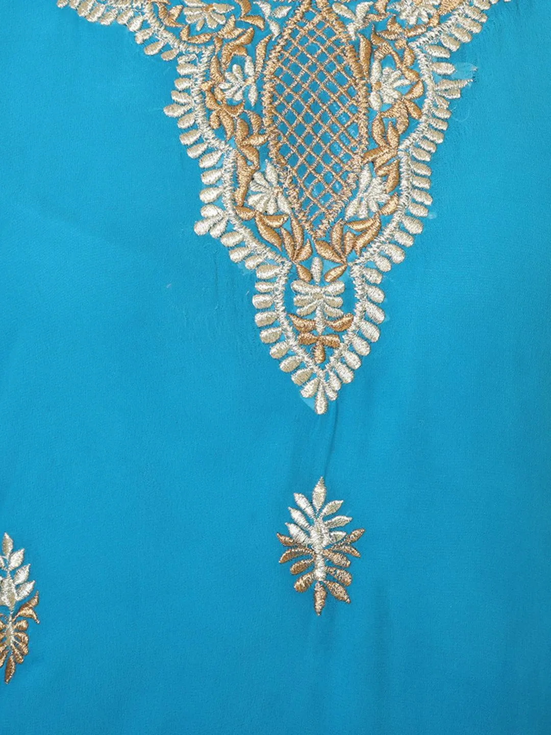 Blue Colored Georgette Tunic / Kurti with Zari Work