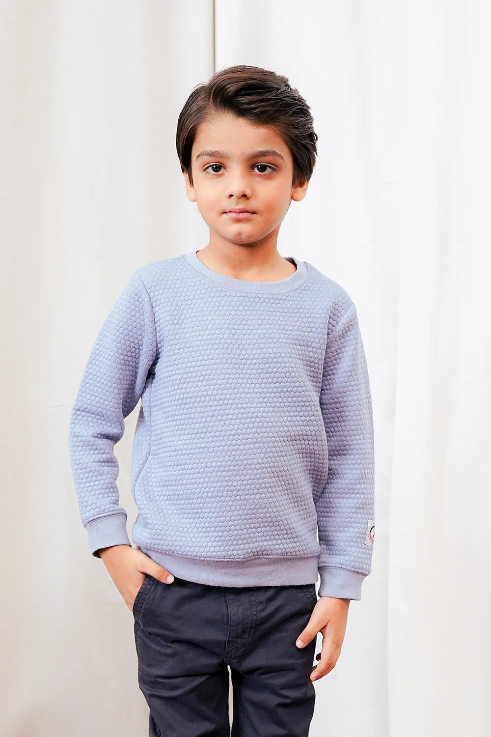 Boys Diamond Knitted Sweat Shirt