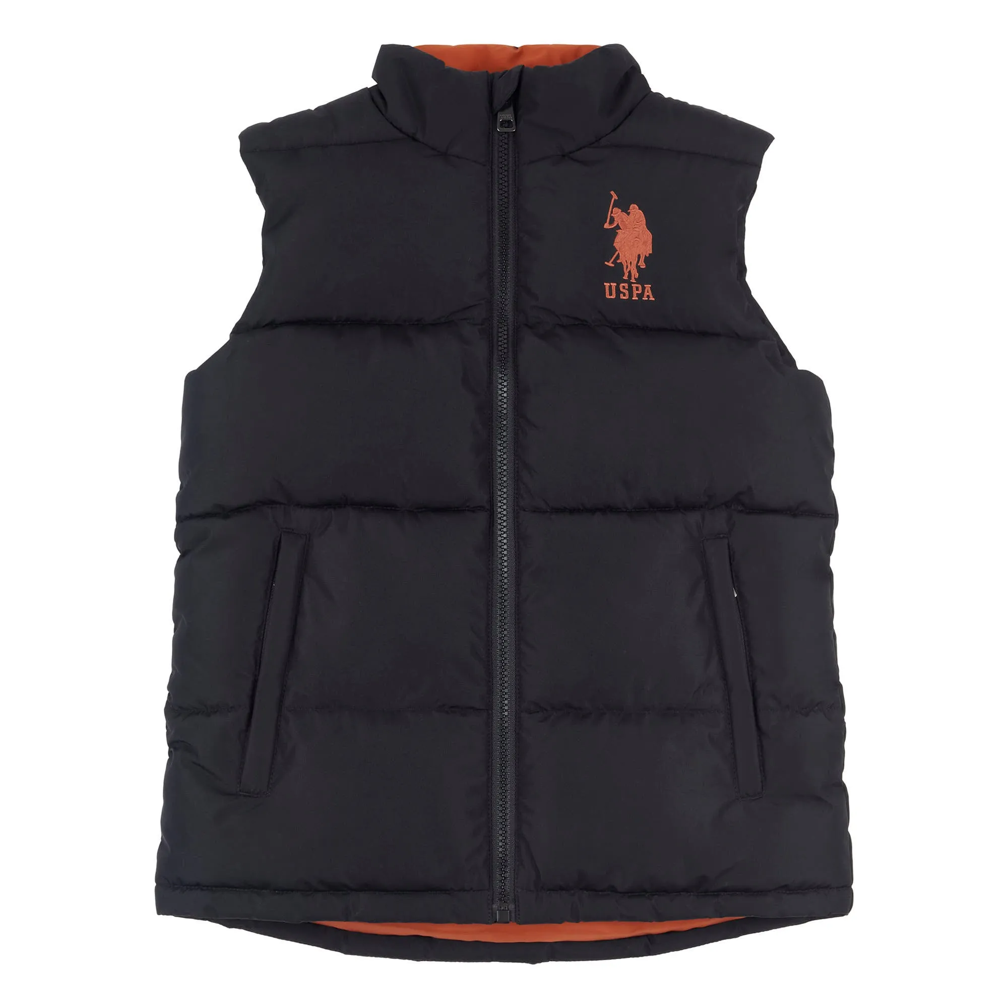 Boys Thick Quilted Gilet in Black