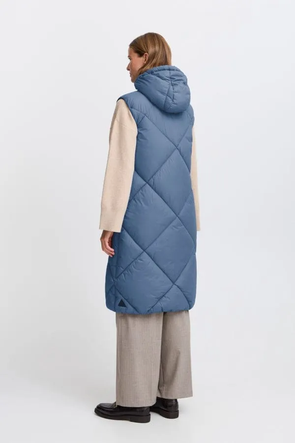 b.young Blue Horizon Gilet Long Puffer Jacket