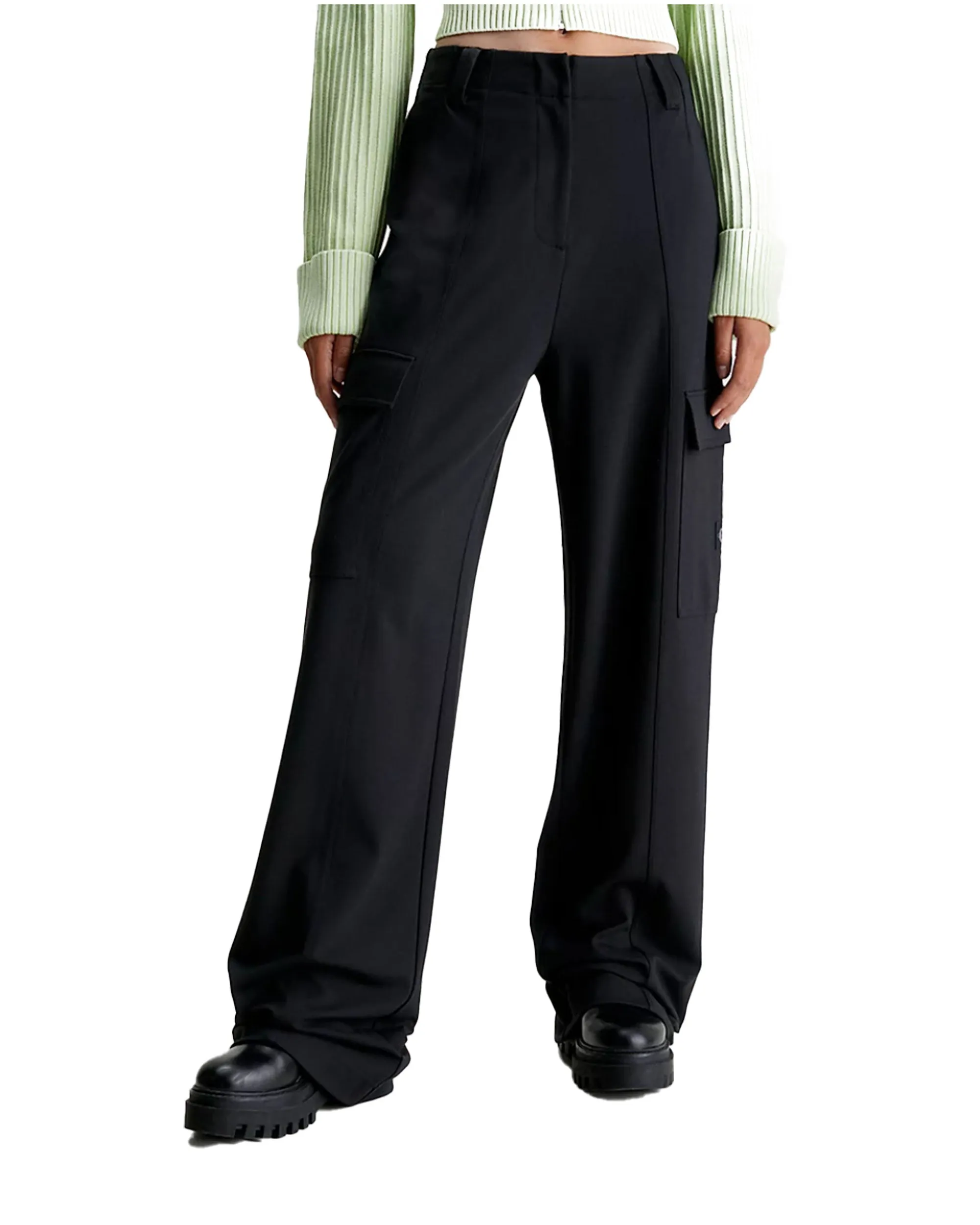 Calvin Klein High Rise Milano Utility Pants Nero