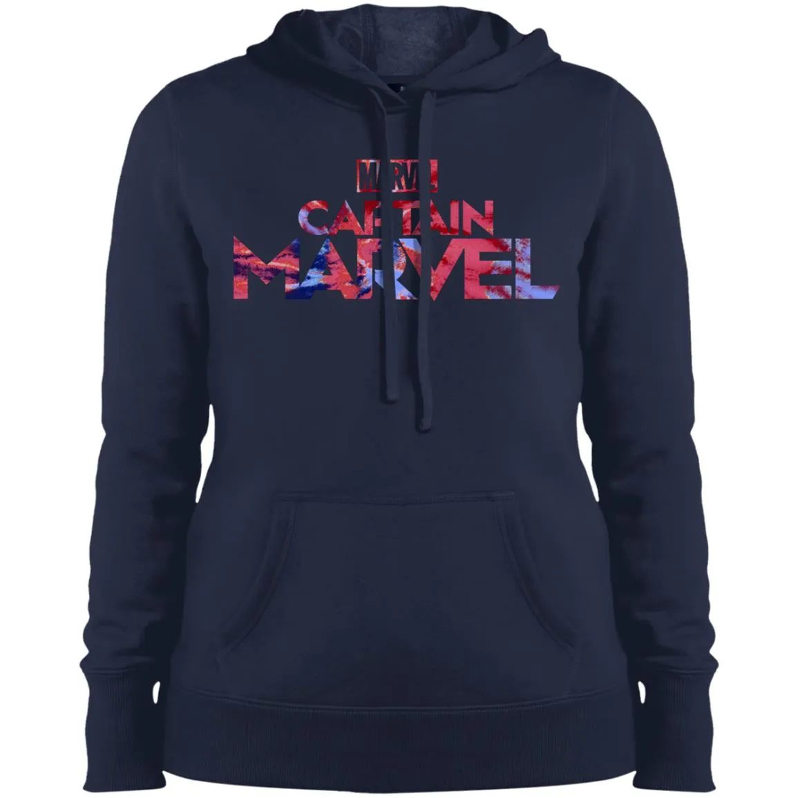 Captain Marvel Bold Tie Dye Movie Logo Women Hooded Sweatshirt