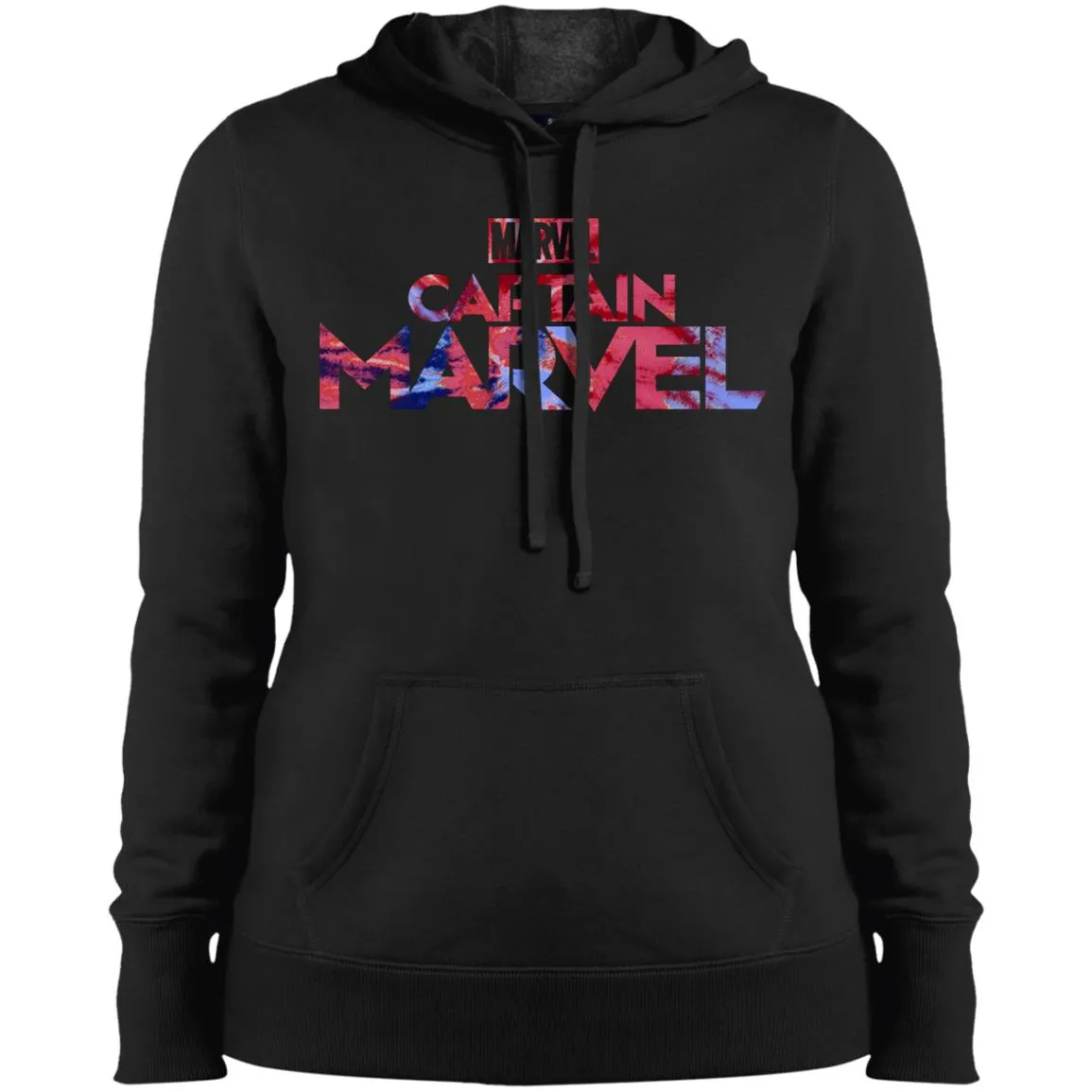 Captain Marvel Bold Tie Dye Movie Logo Women Hooded Sweatshirt