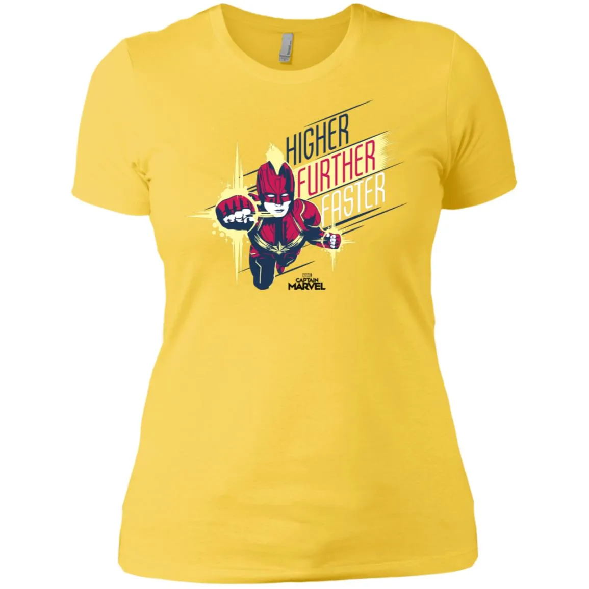 Captain Marvel Higher Further Faster Drawn Women Cotton T-Shirt