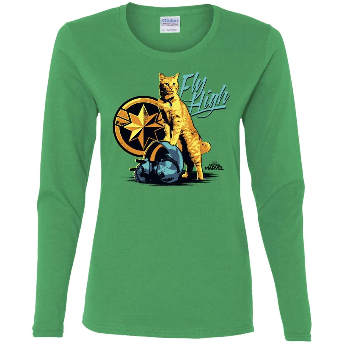 Captain Marvel Symbol Goose Fly High Women Long Sleeve Shirt