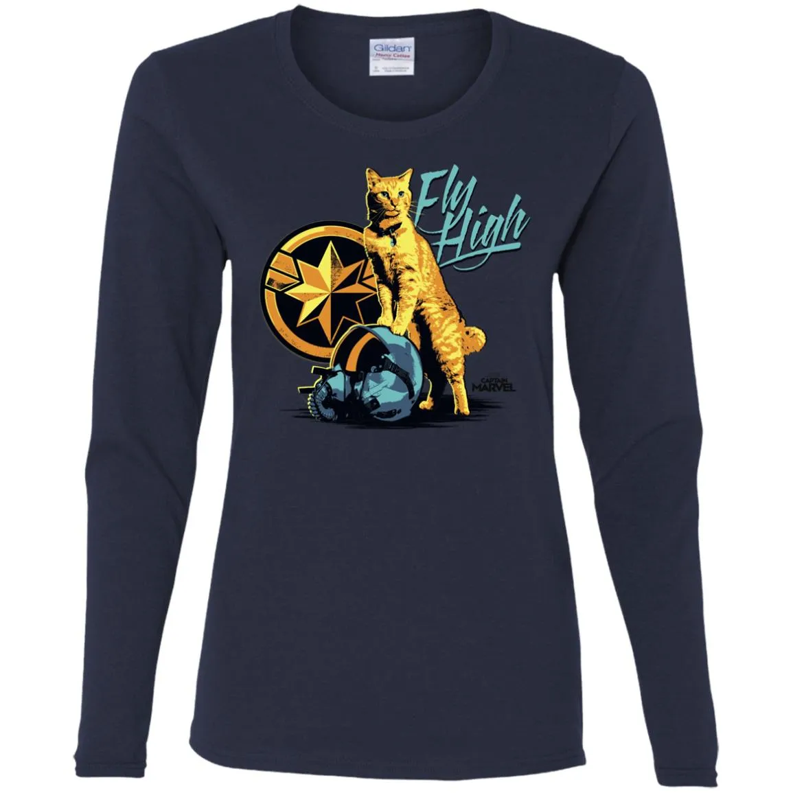 Captain Marvel Symbol Goose Fly High Women Long Sleeve Shirt