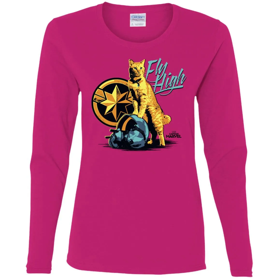 Captain Marvel Symbol Goose Fly High Women Long Sleeve Shirt