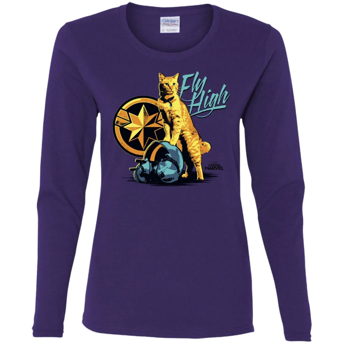 Captain Marvel Symbol Goose Fly High Women Long Sleeve Shirt