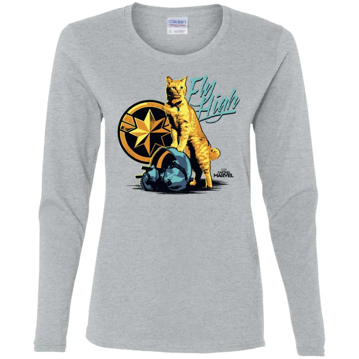 Captain Marvel Symbol Goose Fly High Women Long Sleeve Shirt