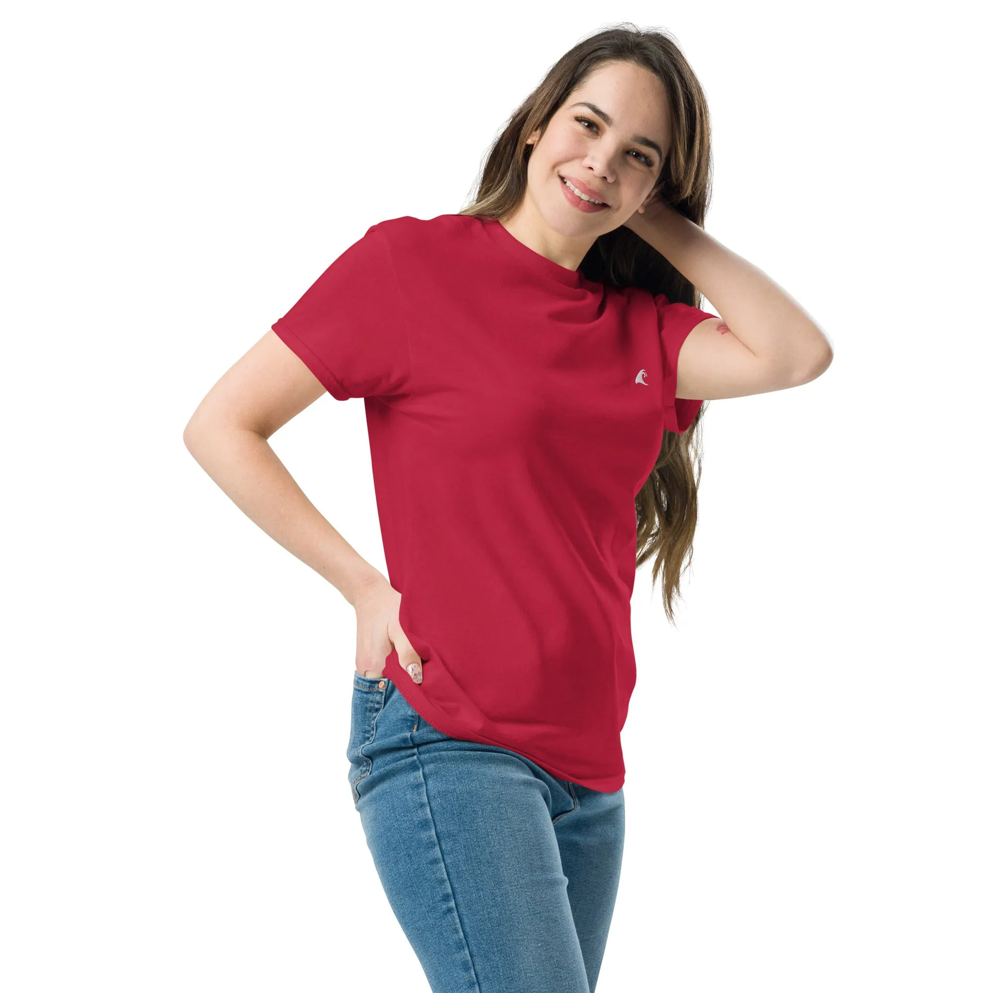 Cardinal Red Cotton T-Shirt with Extremely Stoked Epic Wave Logo