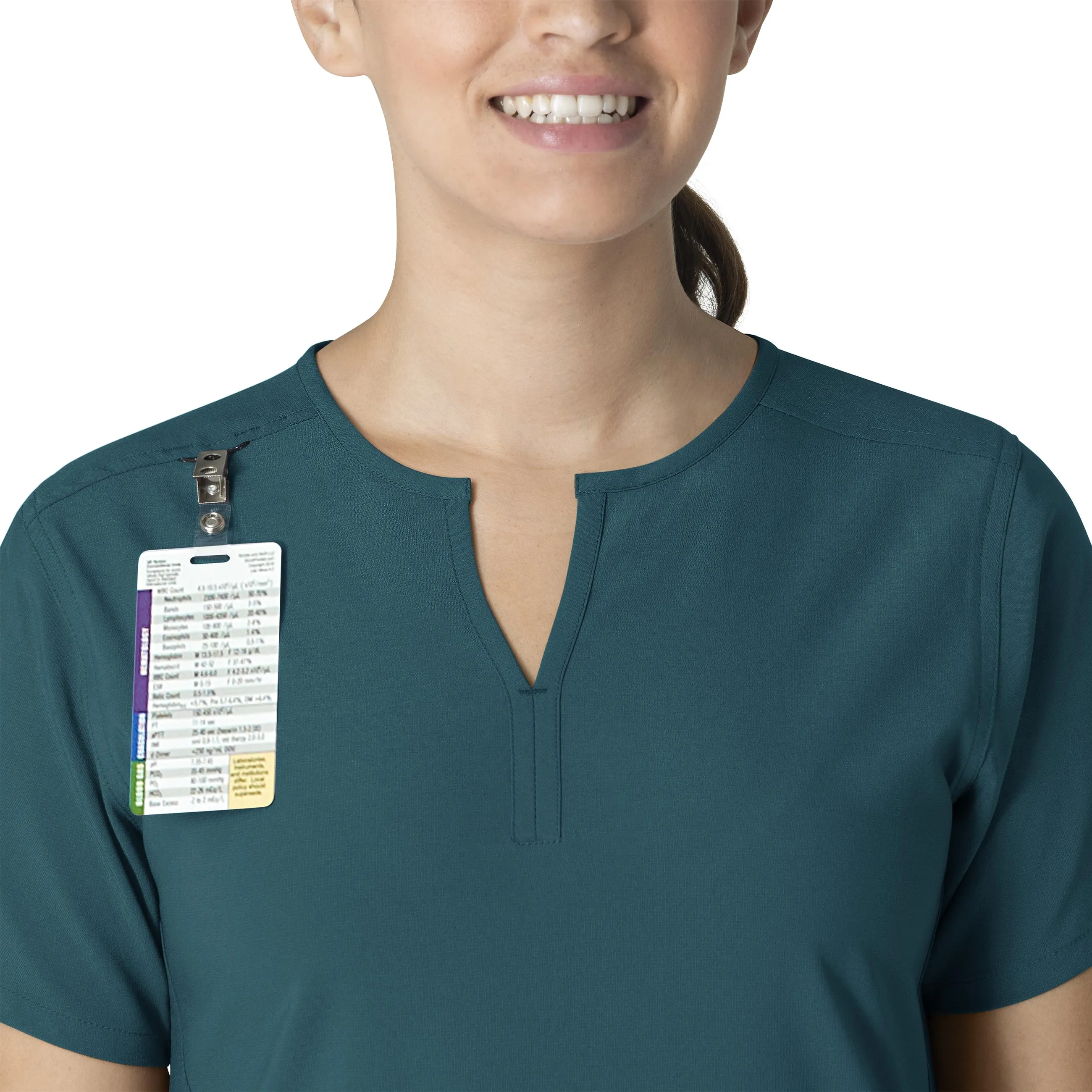 Carhartt Force Essentials Women's Notch Neck Tunic Scrub Top - Caribbean Blue