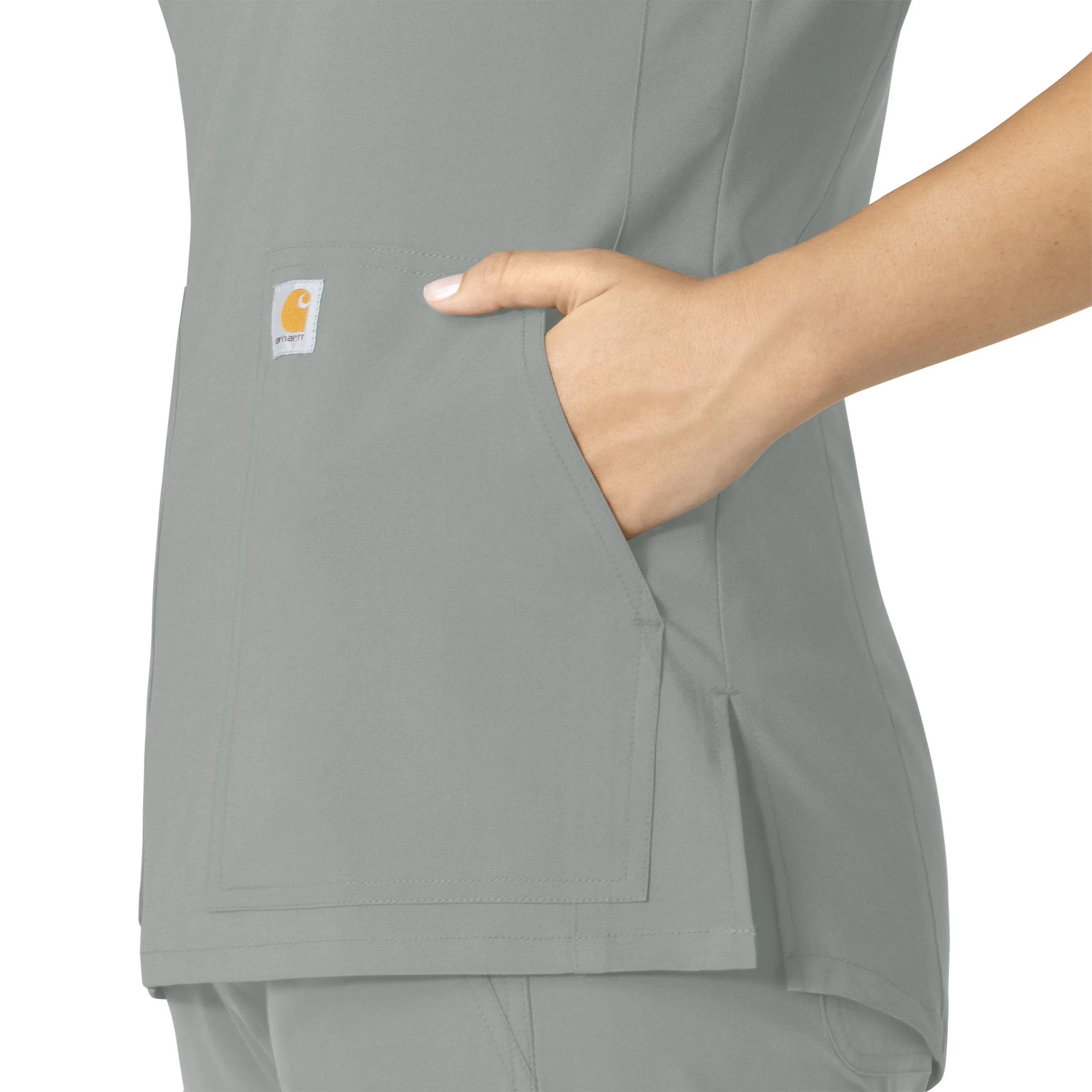 Carhartt Force Essentials Women's Notch Neck Tunic Scrub Top - Grey