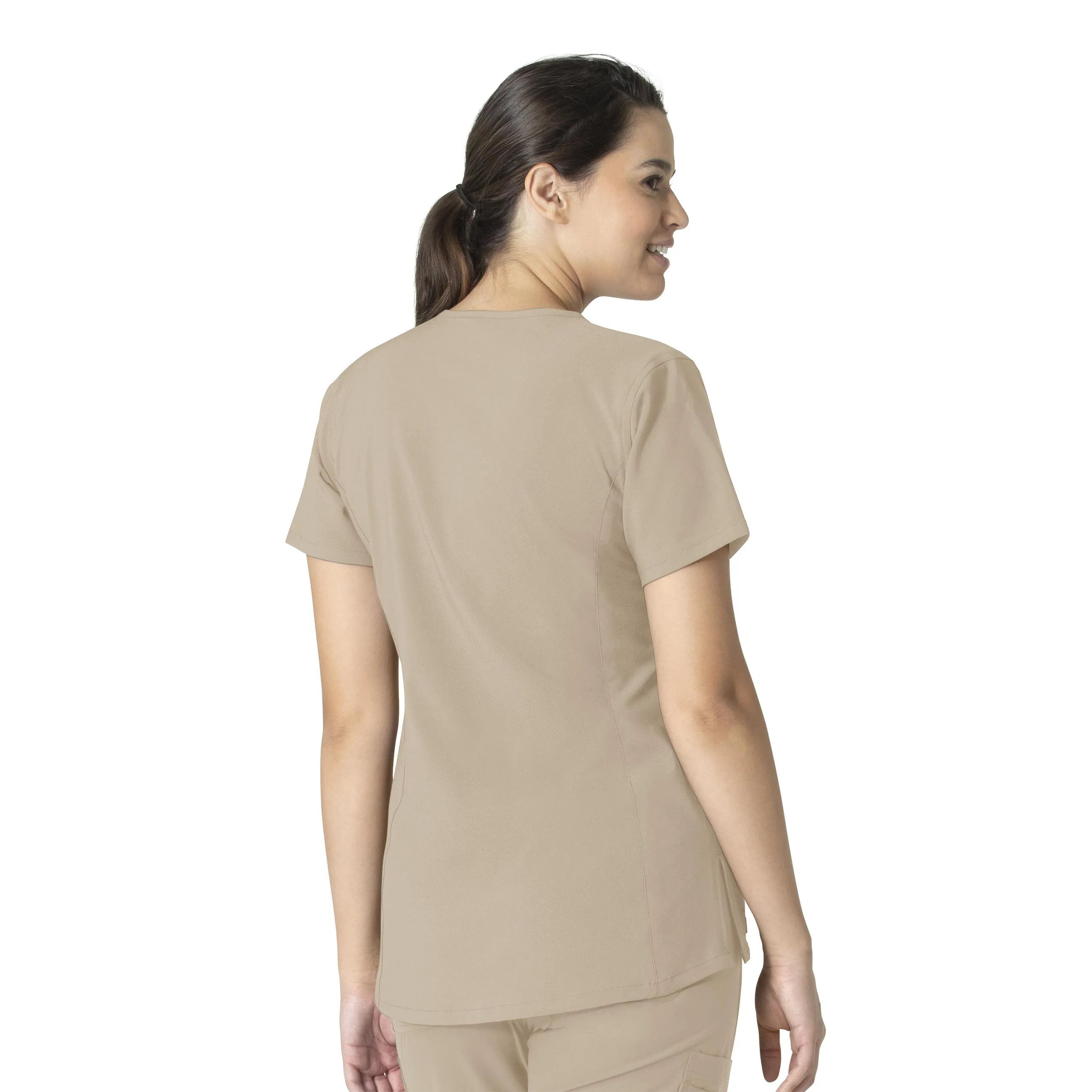 Carhartt Force Essentials Women's Notch Neck Tunic Scrub Top - Khaki