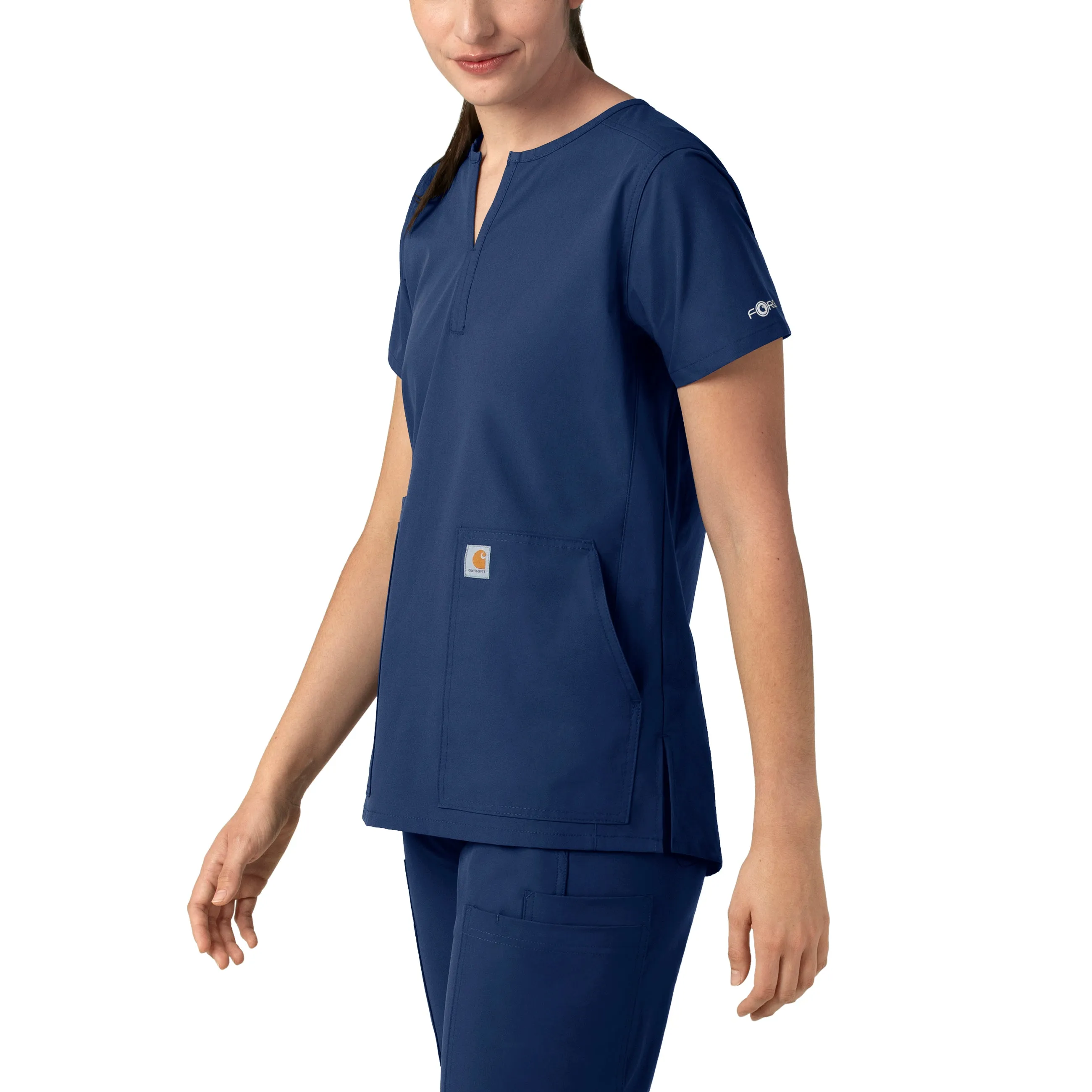 Carhartt Force Essentials Women's Notch Neck Tunic Scrub Top - Navy