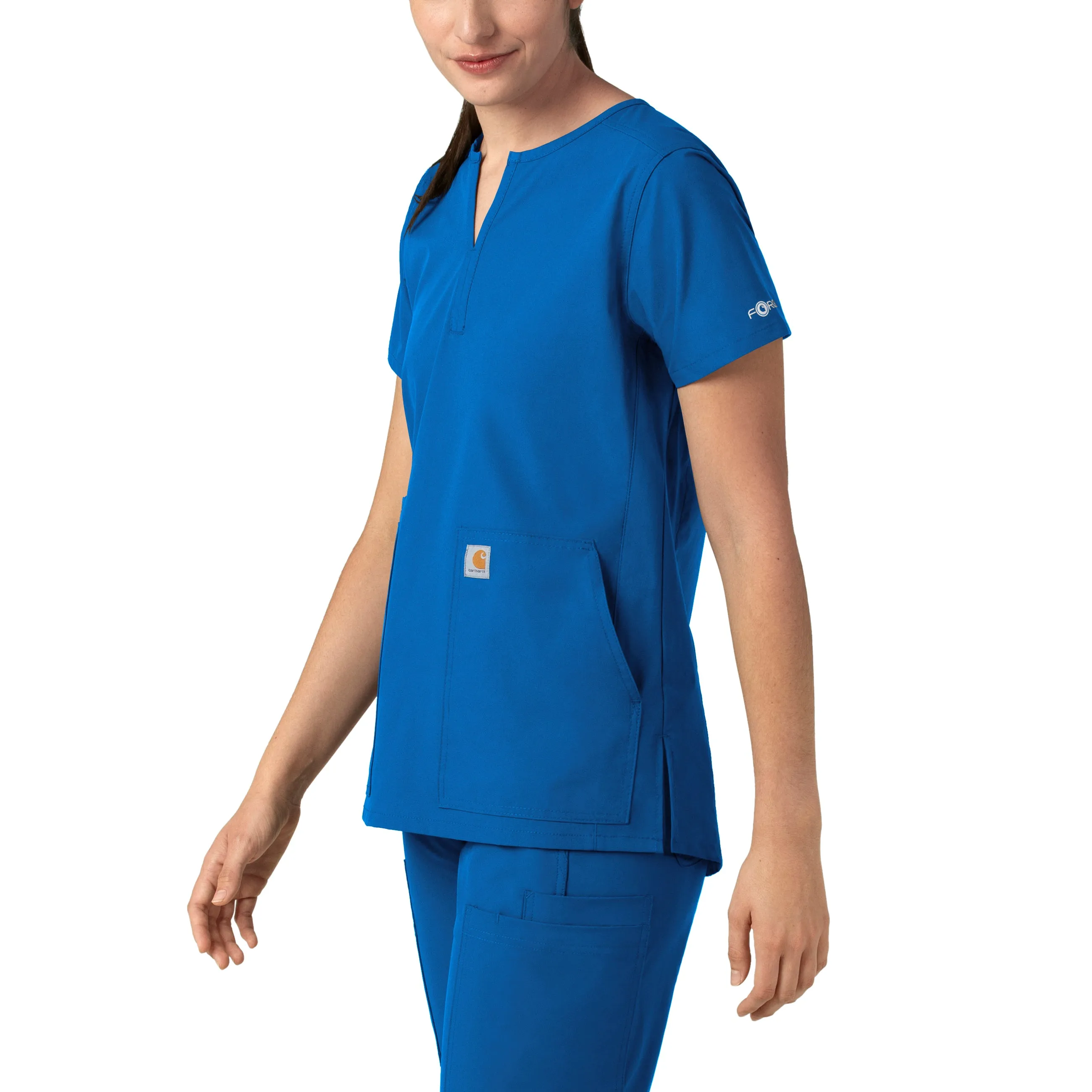 Carhartt Force Essentials Women's Notch Neck Tunic Scrub Top - Royal