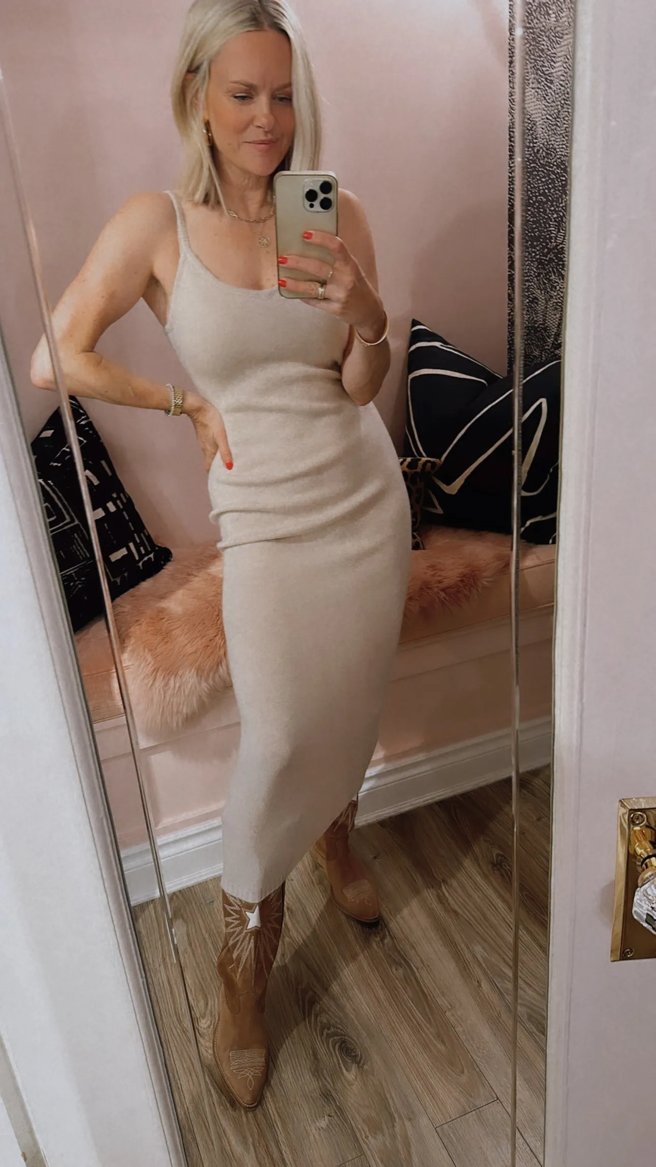 Cashmere V-Neck Tank Dress