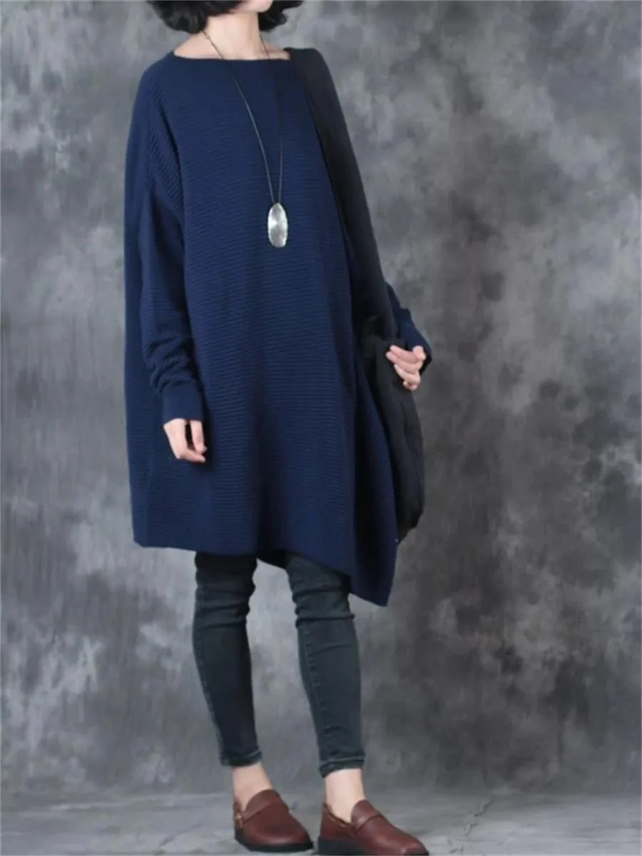 Casual Women'S Loose Scarf Sweater Dress