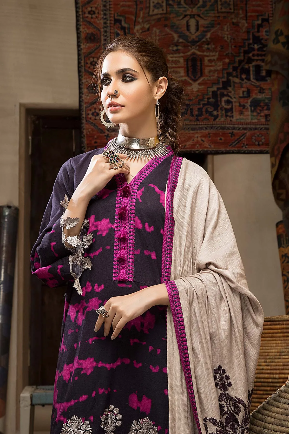 Charizma Naranji · Embroidered Khaddar With Khaddar Shawl Vol 1 – CNW-05