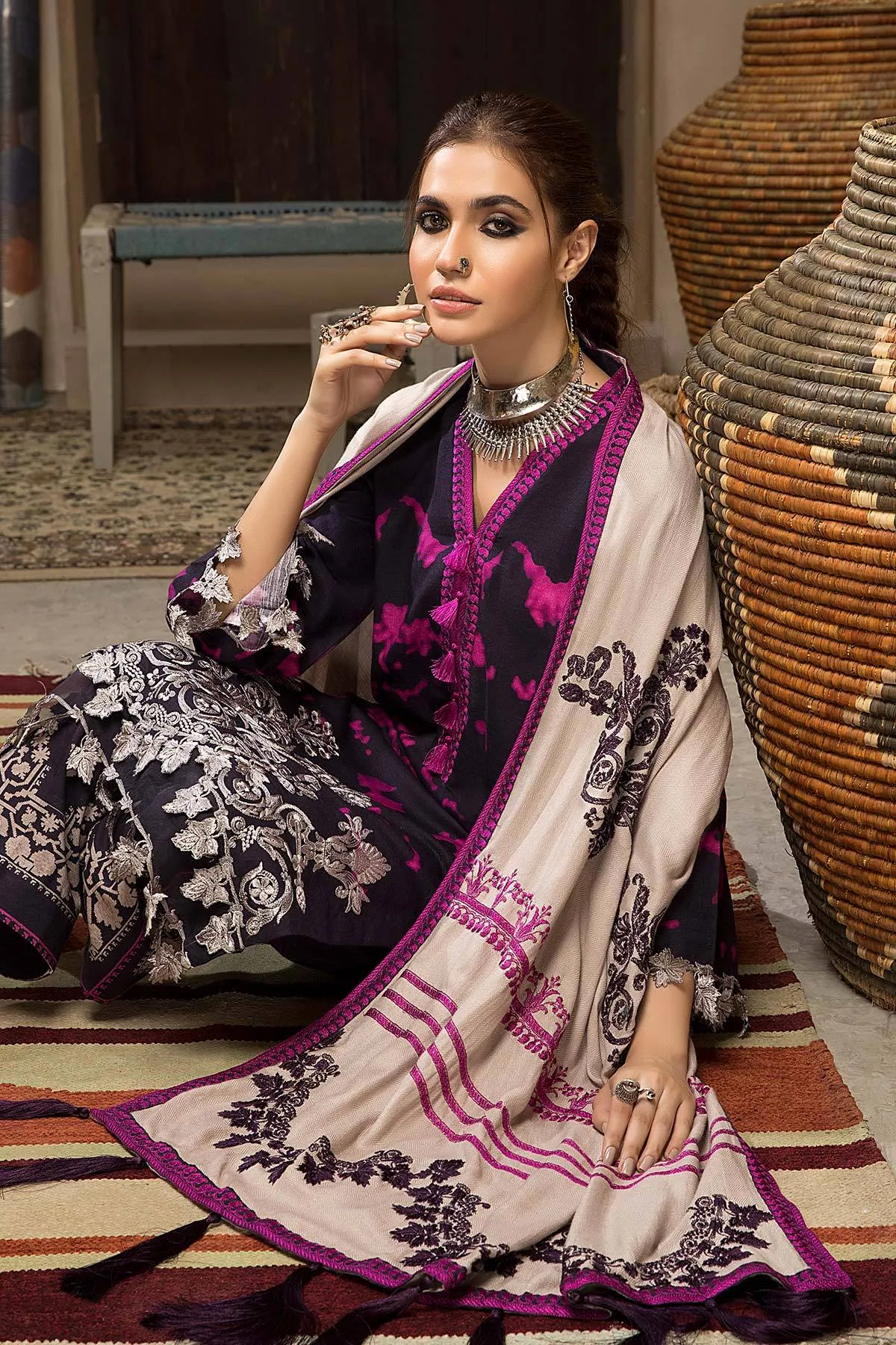 Charizma Naranji · Embroidered Khaddar With Khaddar Shawl Vol 1 – CNW-05