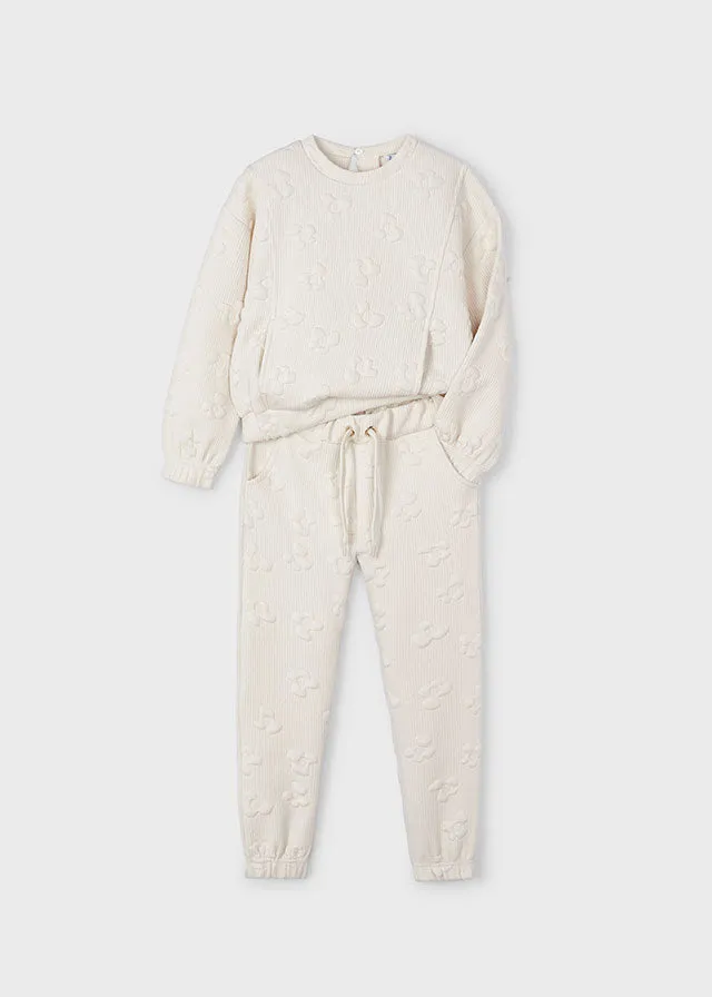 Chickpea Flower Quilted Girls Tracksuit - Select Size